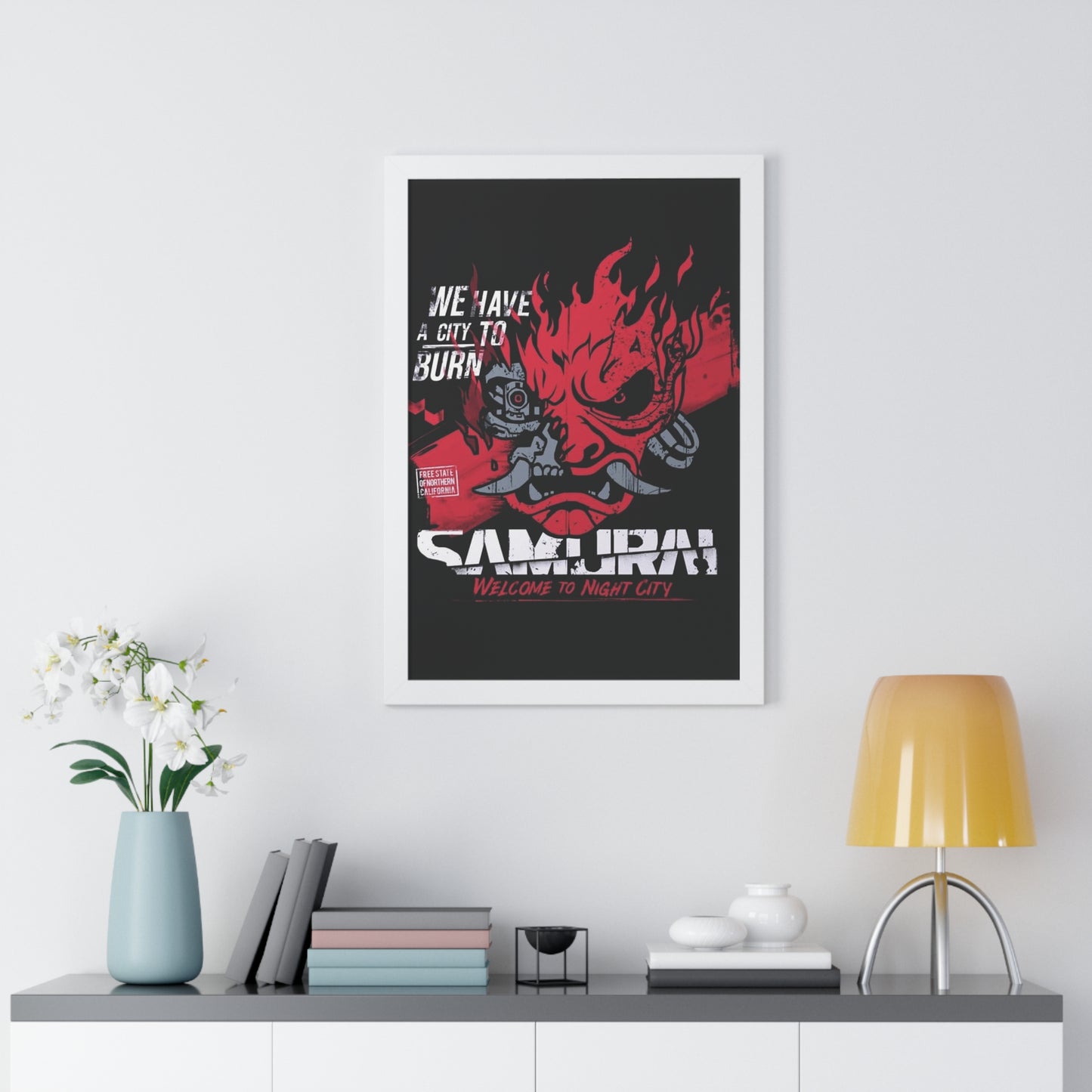 Framed Cyberpunk 2077 Samurai Portrait