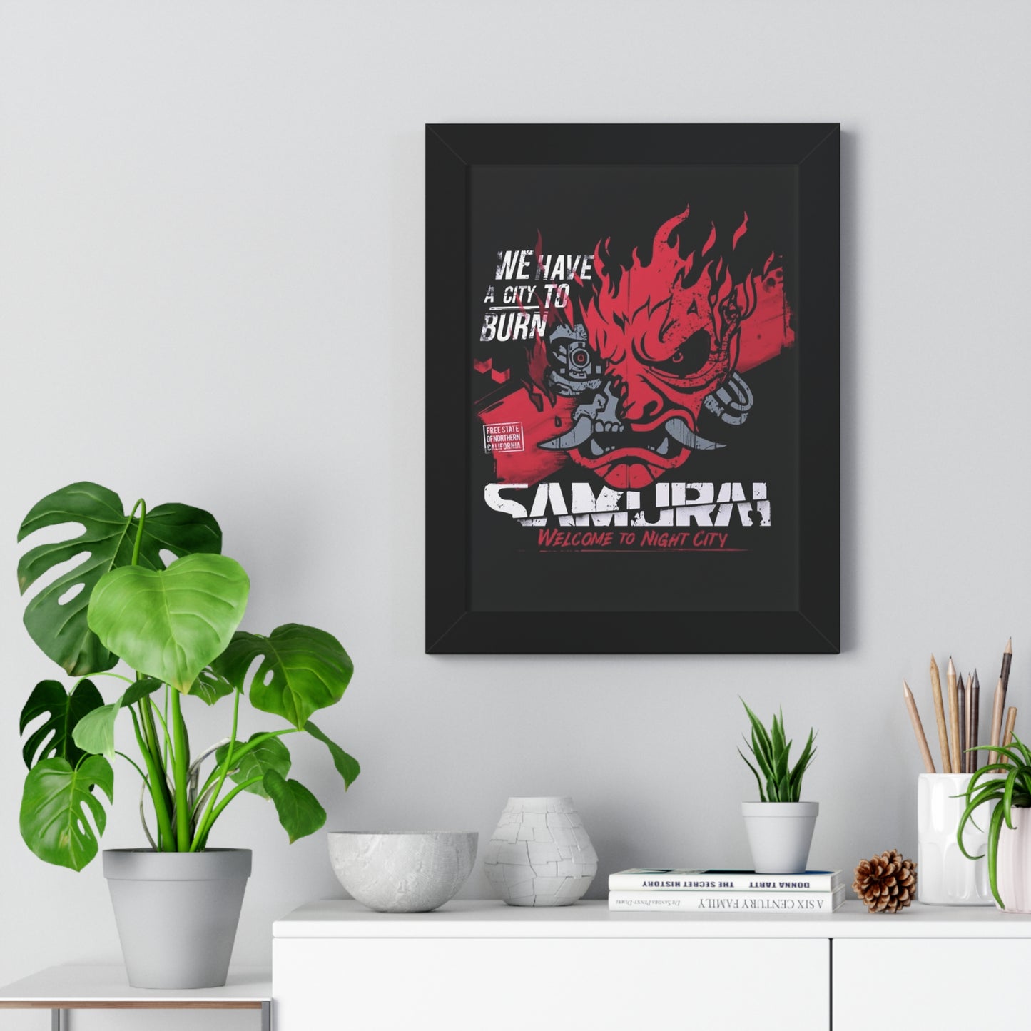 Framed Cyberpunk 2077 Samurai Portrait