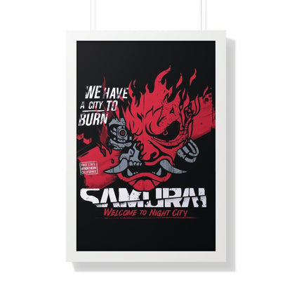 Framed Cyberpunk 2077 Samurai Portrait