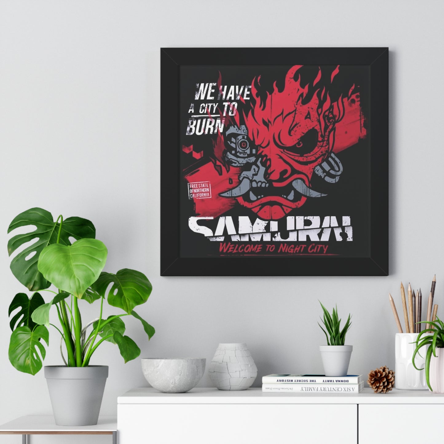 Framed Cyberpunk 2077 Samurai Portrait