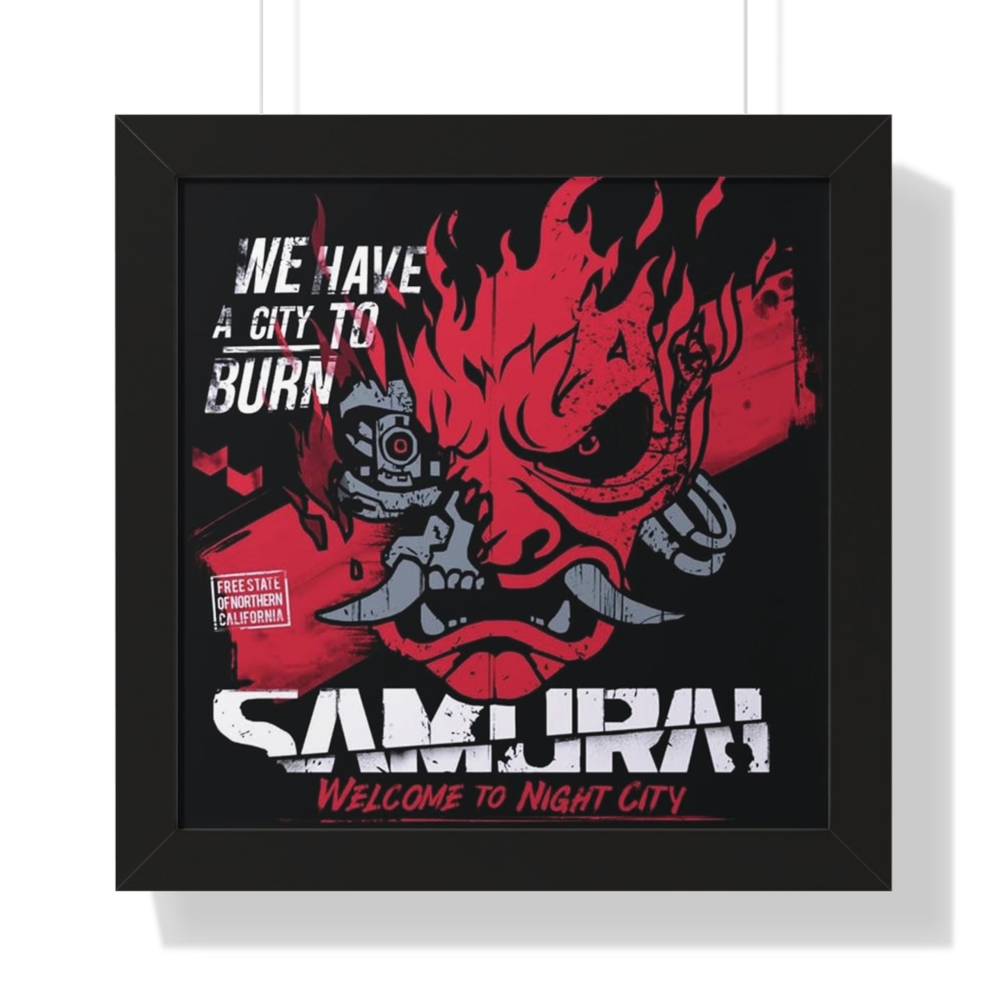 Framed Cyberpunk 2077 Samurai Portrait