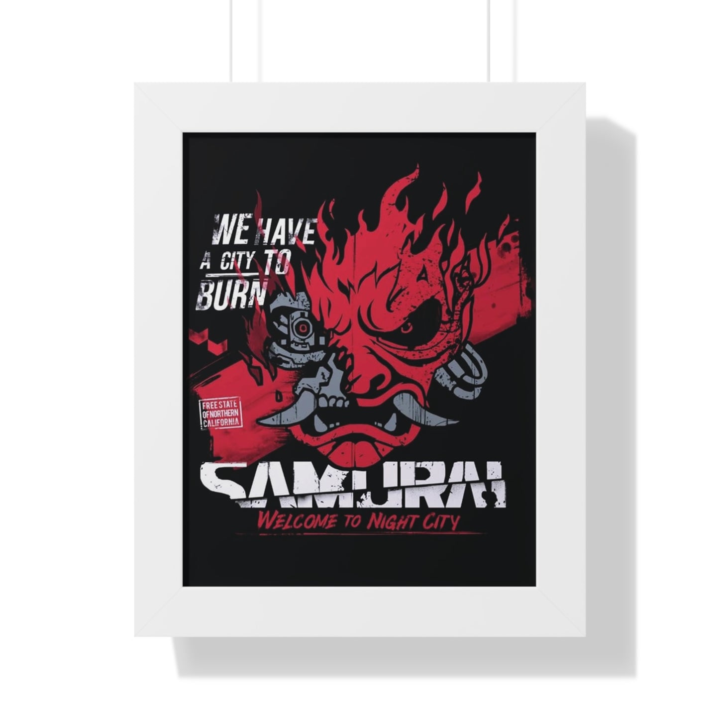 Framed Cyberpunk 2077 Samurai Portrait