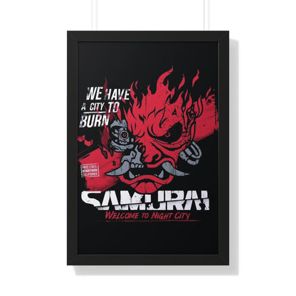 Framed Cyberpunk 2077 Samurai Portrait