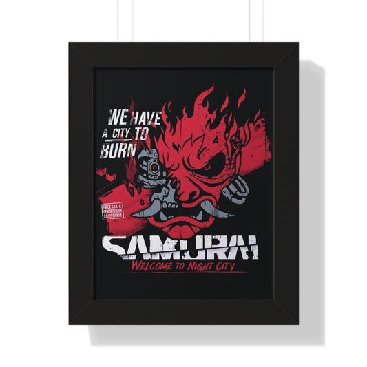 Framed Cyberpunk 2077 Samurai Portrait