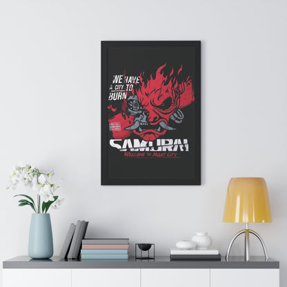 Framed Cyberpunk 2077 Samurai Portrait