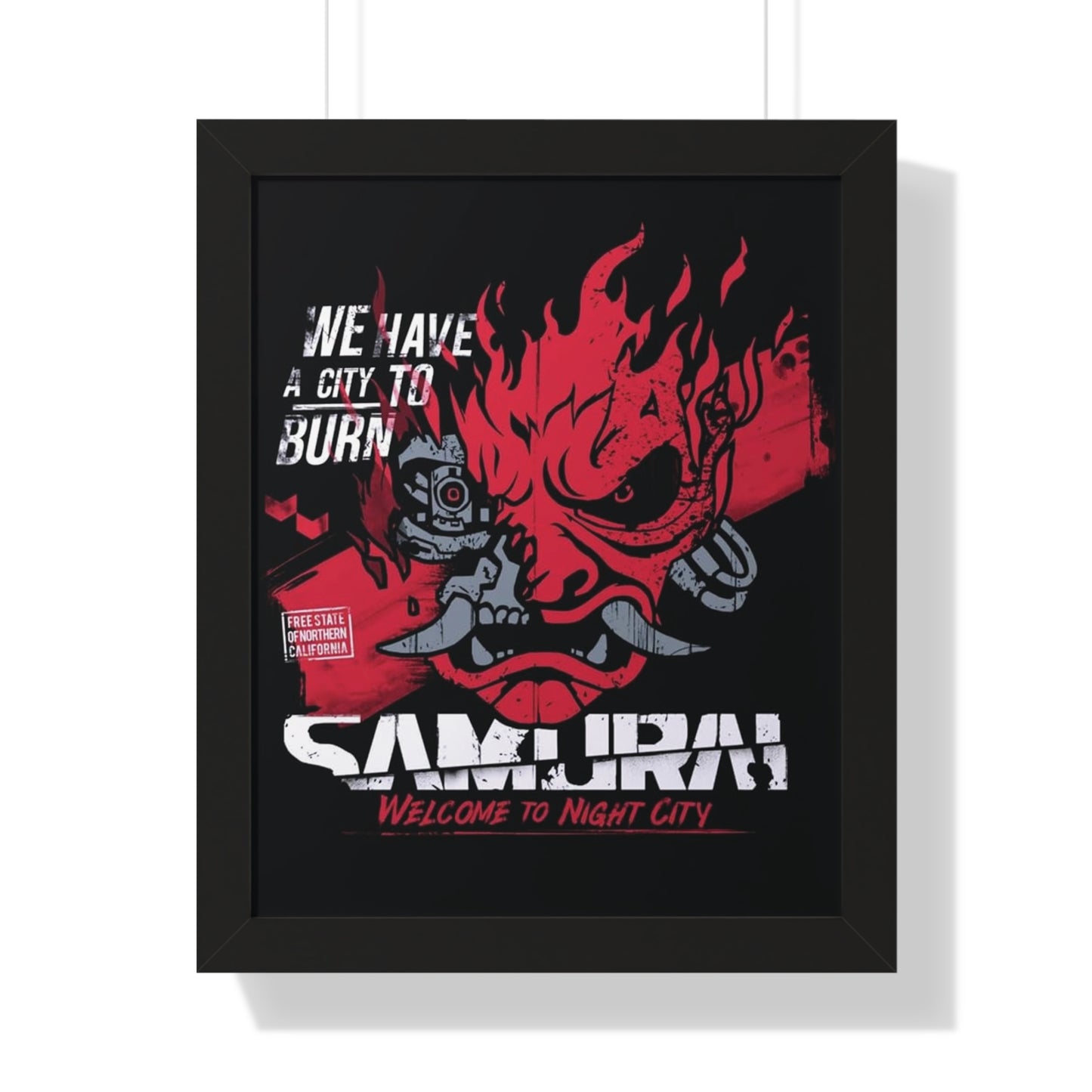 Framed Cyberpunk 2077 Samurai Portrait