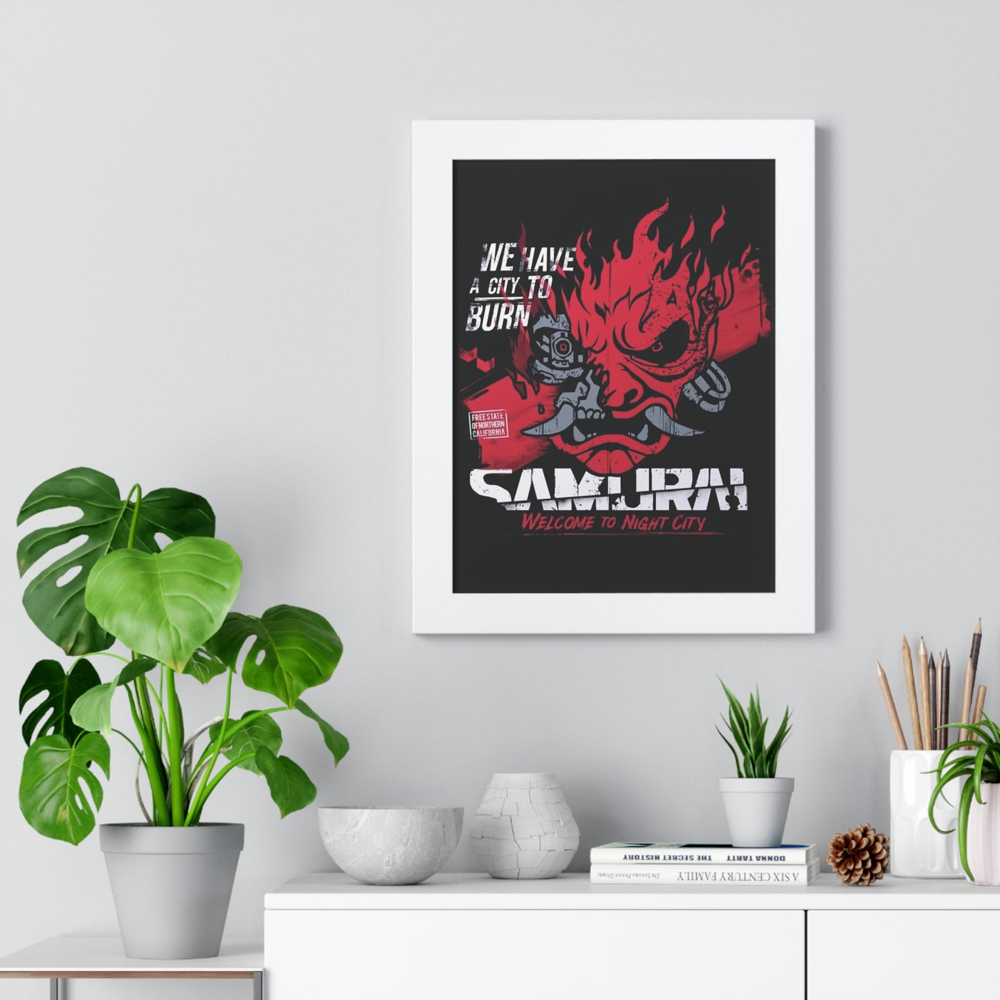 Framed Cyberpunk 2077 Samurai Portrait